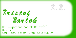 kristof marlok business card